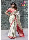 Off White Colour Varsiddhi Mintorsi Manikarnika Designer Banarasi Silk Festive Wear Weave Designer Pallu Saree 14102